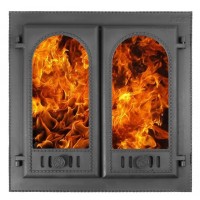 Дверка топочная каминная ДК-8С, со стеклом Дверка топочная каминная ДК-8С, со стеклом